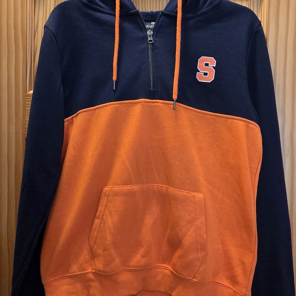 Colosseum SU Blue and Orange Zip-Up Hooded Sweatshirt